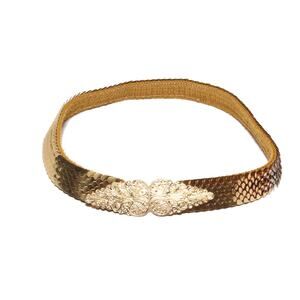 Vintage Gold Fish Scale Pattern Stretch Belt